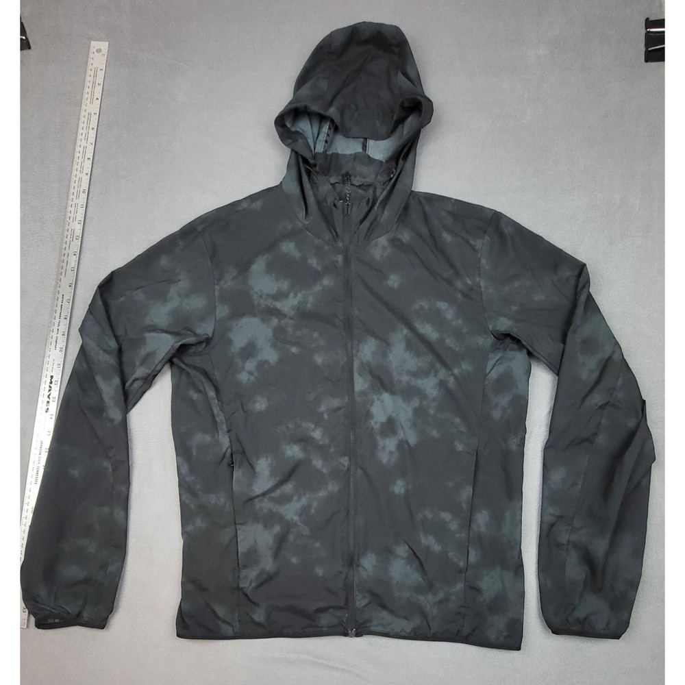 Uniqlo Men Camo Full Zip Hoodie Grey Black XL Fleece Sweatshirt Hooded Jacket